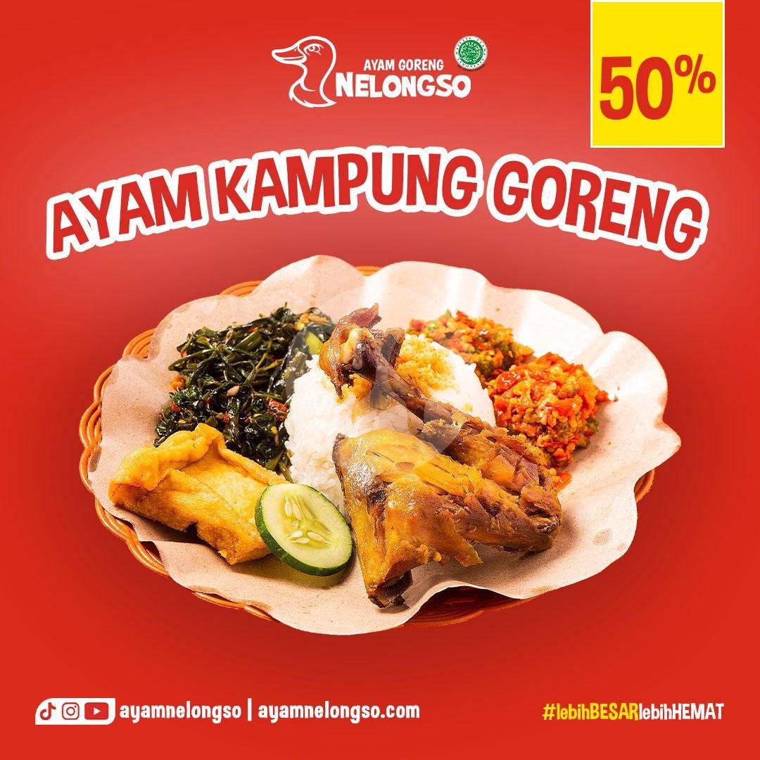 Ayam Kampung Bakar + Nasi menu Ayam Goreng Nelongso, Kediri