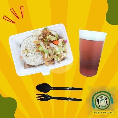 Paket Nasi Ayam Bali Crispy Fillet + Teh menu Burjo Online 01, Seberang Pasar Damar