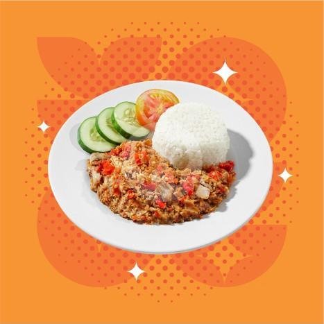 Nasi + Paha Bawah Geprek menu Ayam Geprek Hara Chicken Cebongan, Mlati