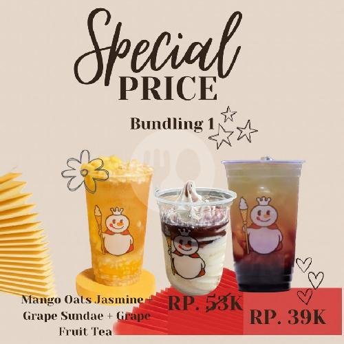 Promo Banding 2: Supreme Mix Milk Tea+ Grape Smoothies+ Grape Fruit Tea menu Mixue Pringlangu Pekalongan, Pekalongan Barat