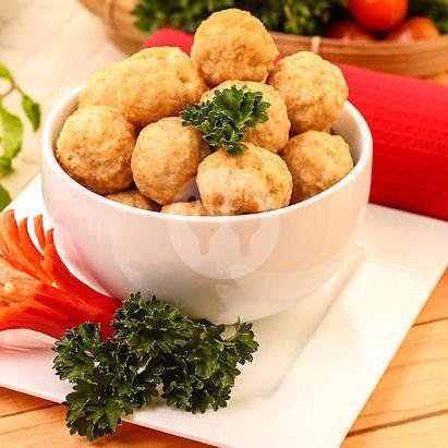 Pentol Bakso Goreng + Pake Kuwah menu Pentol Bakso & Batagor Om Pim Pah, Jl Damai Mudal Sariharjo