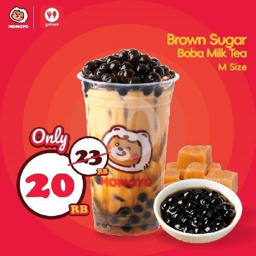 Brown Sugar Boba Milk Tea L menu MOMOYO ICE CREAM, Lubuk Begalung