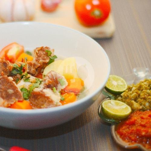 Paket Ayam Goreng Lengkuas Komplit + Fruit Tea 230 ml/Pucuk menu Soto Bandung, Sop Iga & Gepuk Sambel Lalap Permata Biru