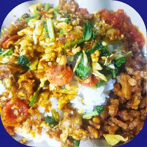 Nasi Telor Dadar+ Kornet Toping Sambal+ Nutrisari menu Warkop Sariwangi