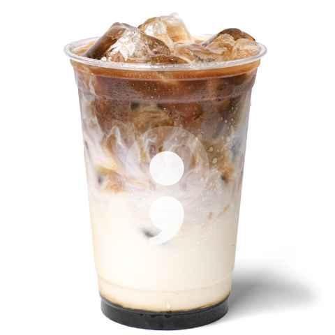 Caramel Latte Macchiato menu Kopi Titik Koma, Solo Baru