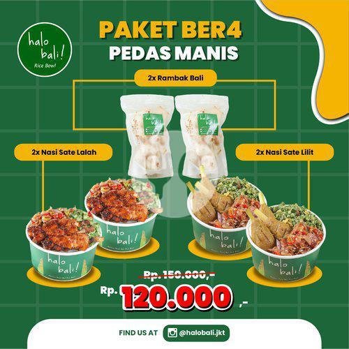 Paket Ber4 Hemat Kenyang menu Halo Bali Rice Bowl, Setiabudi