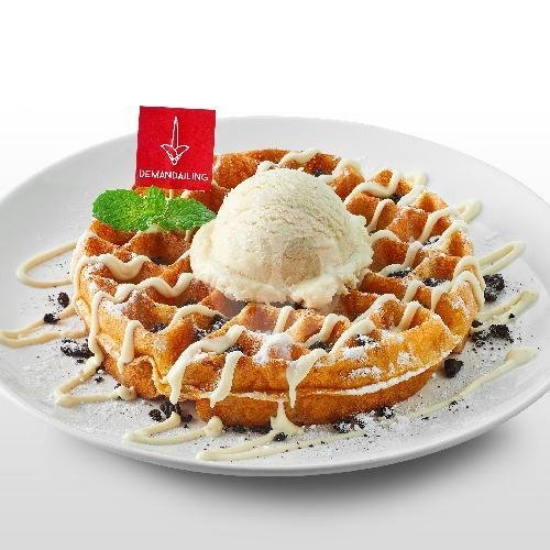 Cookies n Cream Waffle menu Demandailing Cafe, Klampis