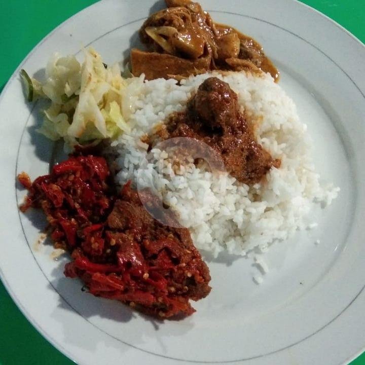 Nasi + Dendeng menu Nasi Padang Mande Kanduang, Haur Pancuh