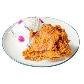 KEBELI 1C ( CRISPY DADA + RICE ) menu DIKICHI Spicy Fried Chicken and Dimsum