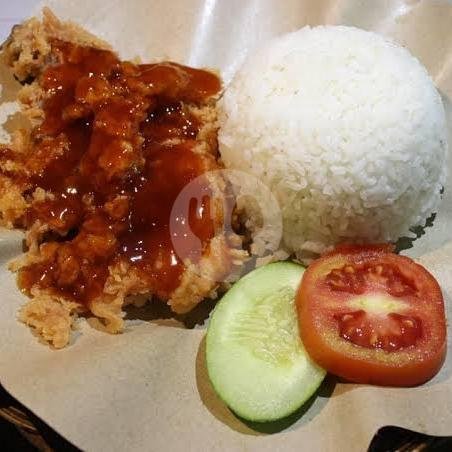 Nasi + Ayam Penyet Sambal Pecak + Teh Es menu Waroeng Inyai, Olo Ladang