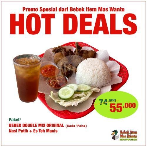 Paket Bebek Double Mix Bumbu Item menu Bebek Item Mas Wanto, Dipatiukur