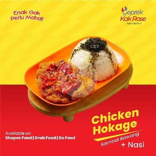 Chicken Hokage Saus BBQ+ Nasi menu Geprek Kak Rose, Sigura-Gura