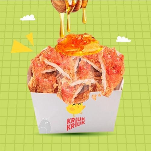 Nasi Ayam Pahala Saus BBQ + Es Cokelat menu Ayam Kriuk Kriuk, Tenggilis Mejoyo