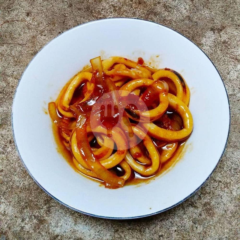 Cumi Goreng Tepung menu Bakmi Belitung, Gunung Sahari Raya