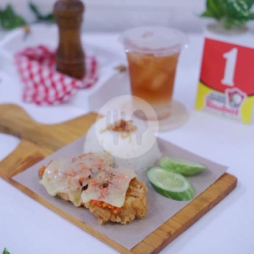 Ayam Geprek Nasi + Teh - paha menu Ayam Geprek Taubat, Talun