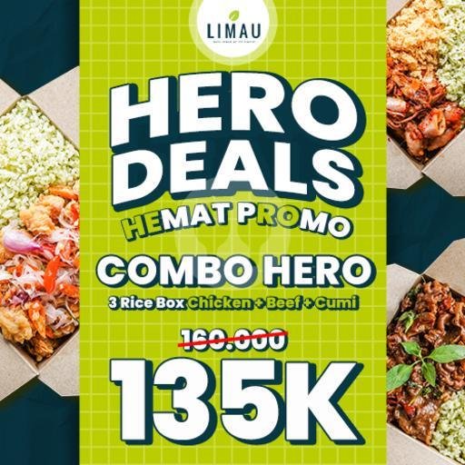 COMBO HERO menu Limau - Nasi Jeruk Rice Bowl, Sawahan Padang