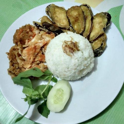 Paket Hemat 4 : Nasi Ayam Geprek + Terong + Teh menu Lesehan Biben, Sewon