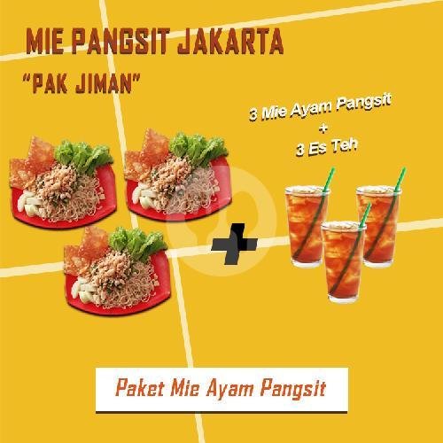 Mie Ayam Jakarta + Es Teh menu Mie Pangsit Jakarta Pak Jiman, Tenggilis Raya