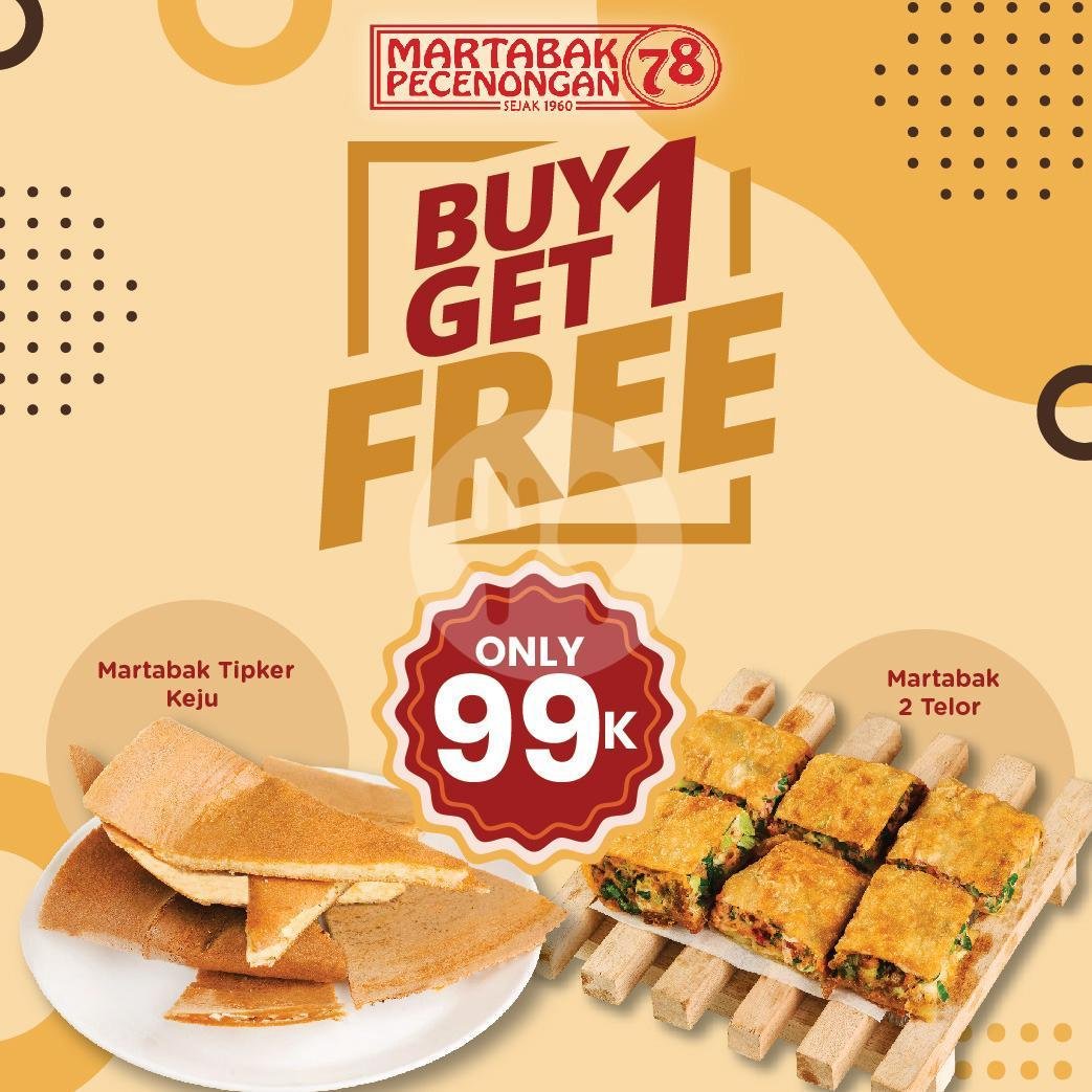 B1G1 Martabak Klasik Keju + Martabak 2 Telor menu Martabak Pecenongan 78, Condet