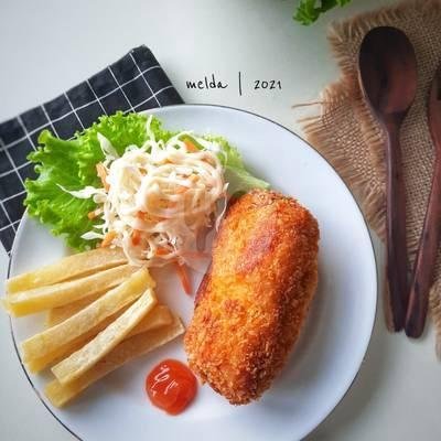 Shrimp Roll + Nasi menu Chicken Katsu Ochi, Jagakarsa