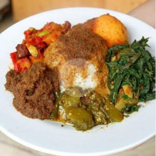 Nasi Padang Ayam Bakar + Perkedel menu Nasi Padang Pondok Sari Jaya, Cengkareng Barat