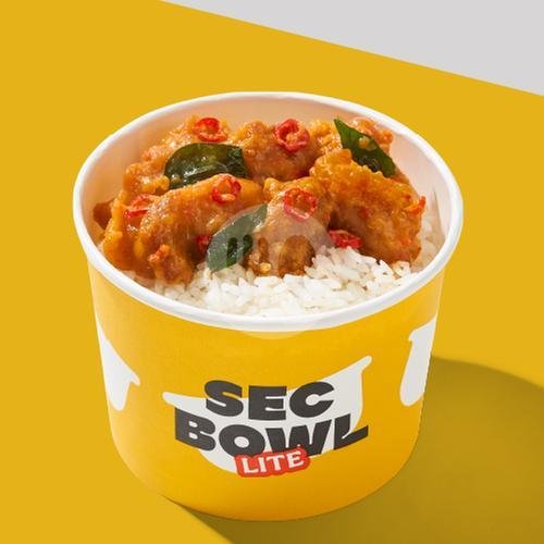 LITE Salted Egg Chicken Pedas Jeruk menu Sec Bowl, Tanah Sereal