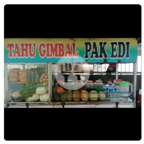 Lontong menu Tahu Gimbal Pak Edi Asli, Menteri Supeno