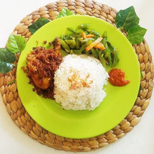 Nasi Udang Balado + Telor + Tumis Sayur + Sambal menu Warteg Nojo Jaya Komando Raya