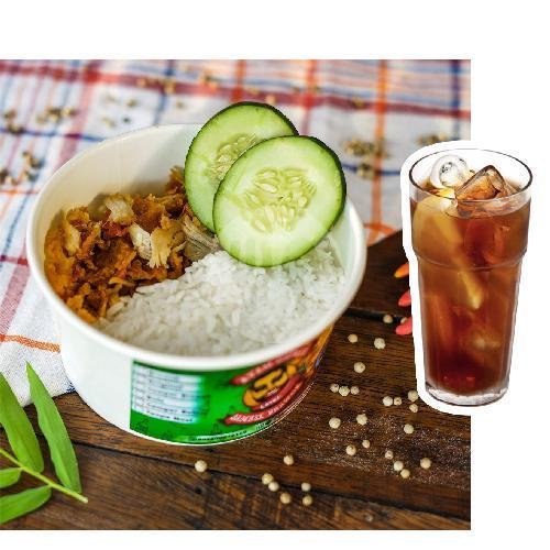 Combo 3 (Bule + Es Teh) menu Ayam Geprek Sambel Brewok, Pujasera Tusam