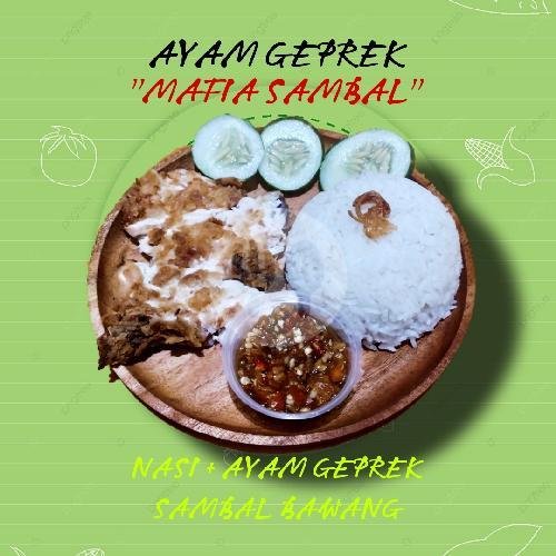 Nasi + Ayam Geprek Sambal bawang menu Ayam Geprek Mafia SambaL, BLAURAN