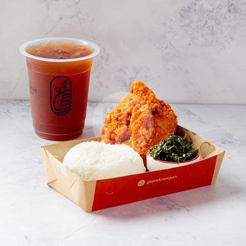 Paket Nasi 1 AGR Krispy Large menu Ayam Geprek Rempah, Metro