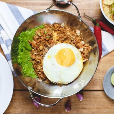 Nasi Goreng Rempah Grillnesia menu Grillnesia Paskal, Steak Spaghetti Salted Egg Chicken Ayam Goreng Nasi Goreng
