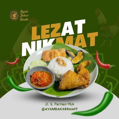 Nasi Ayam Penyet Hijau menu Ayam Bakar Rawit, Lolong