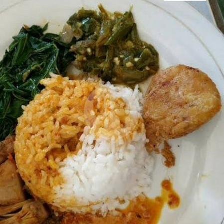 Nasi TELUR BULAT Gule menu Padang Rajo Minang - Batu