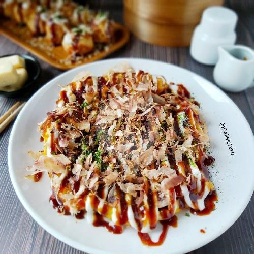 Takoyaki Isi 10 Gurita menu Delisio Tako Takoyaki & Okonomiyaki, Cililitan Besar