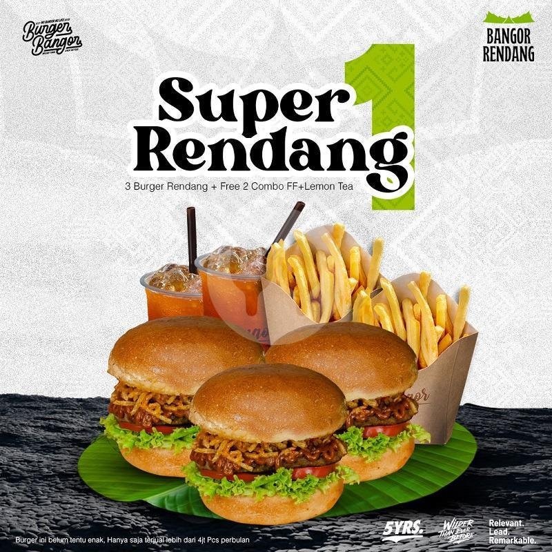 Super Rendang 2 menu Burger Bangor, City Park