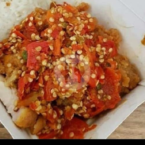 Pahe Nasi Ayam Saos Pedas + Es Teh menu Ayam Geprek JURAGAN, Bangsal