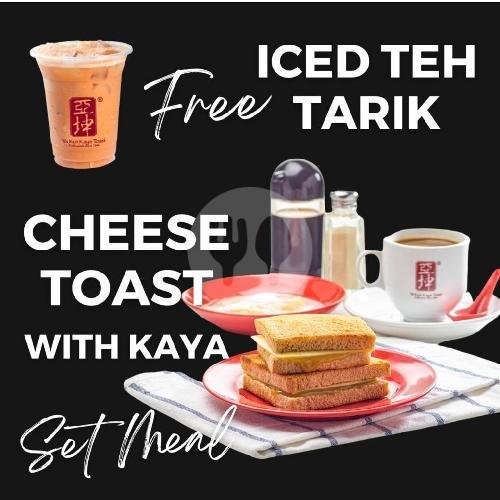 Cheese Toast With Kaya Set Free Iced Teh Tarik menu Ya Kun Kaya Toast, Menteng Central