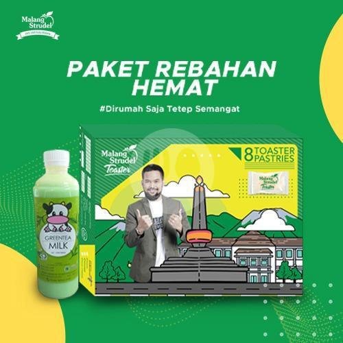 2 Hartini Milk Botol dan 1 Malang Strudel Toaster Choco Cheese menu Malang Strudel Oleh-Oleh Malang, Semeru