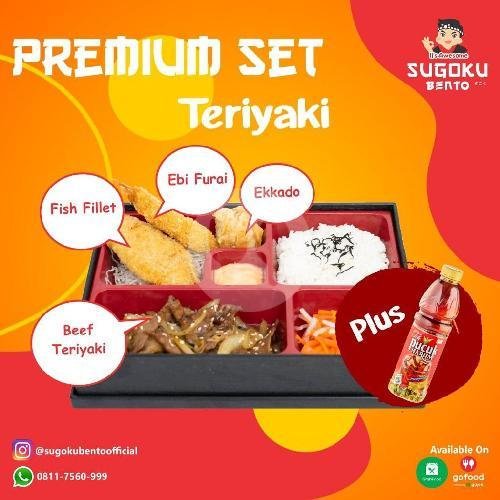 Premium Beef Set Teriyaki+ Teh Pucuk menu Sugoku Bento, KH Wahid Hasyim
