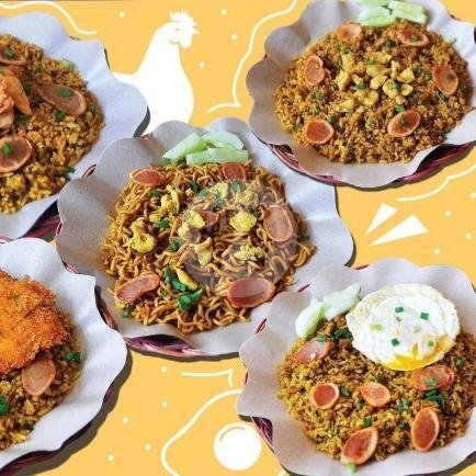 Nasgor Telur + Es Teh menu Nasi Goreng Pak Ujang, Gubeng