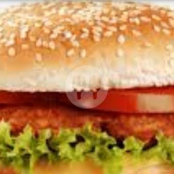 Burger Ciken Naget + Telor menu Burger Rifki, Ranca Sabir