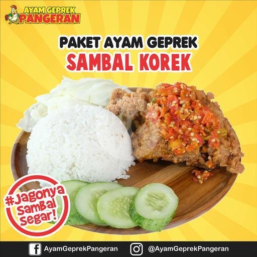 PAKET AYAM GEPREK Cikur menu Ayam Geprek Pangeran, Cirebon