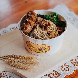 Pasta Aglio Olio Beef Patties menu Pastoz, Legoso Ciputat