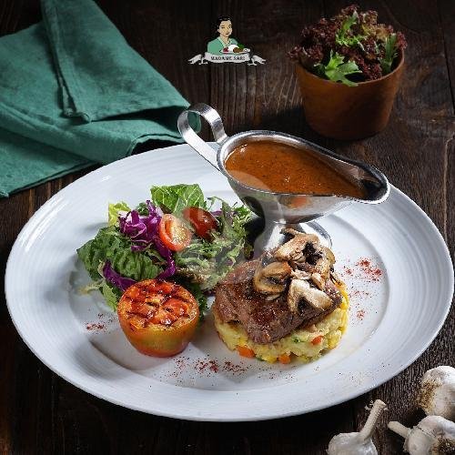 Beef Flav Mushroom menu Madame Sari Restaurant By Kartika Sari, Dago