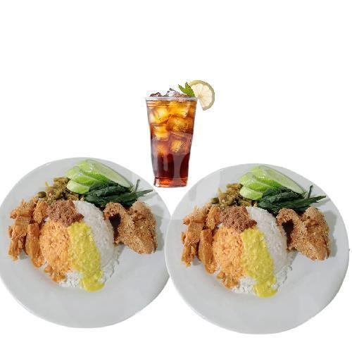 2 Porsi Nasi Ayam Goreng + Teh Kotak menu RM Nasi Padang Takana Juo, Cipadung