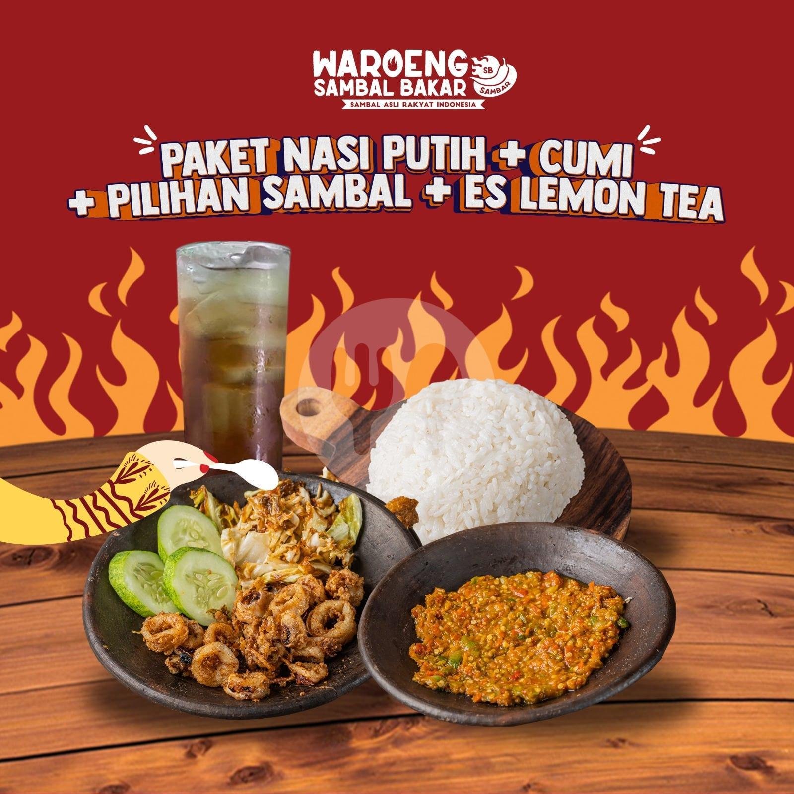 Paket Nasi Putih + Ayam Reguler + Pilihan Sambal + Es Lemon Tea menu Waroeng Sambal Bakar, Utan Kayu