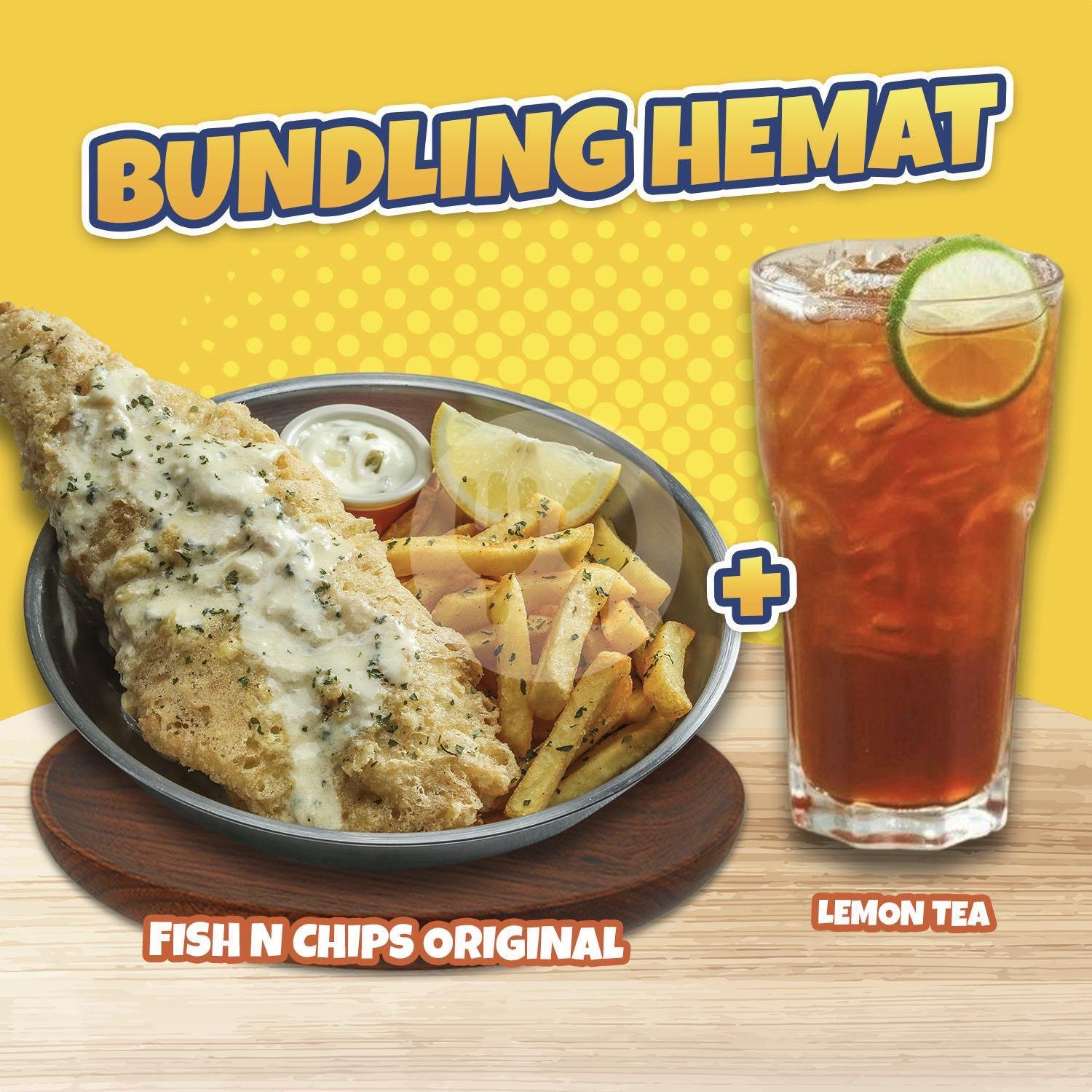 Fish and Chips Original + Lemon Tea menu Fish Streat, Pondok Indah