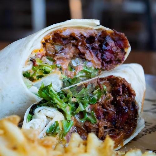 Cheesy Brisket Burrito menu Bonum Burger Bar, Candi Pawon Raya