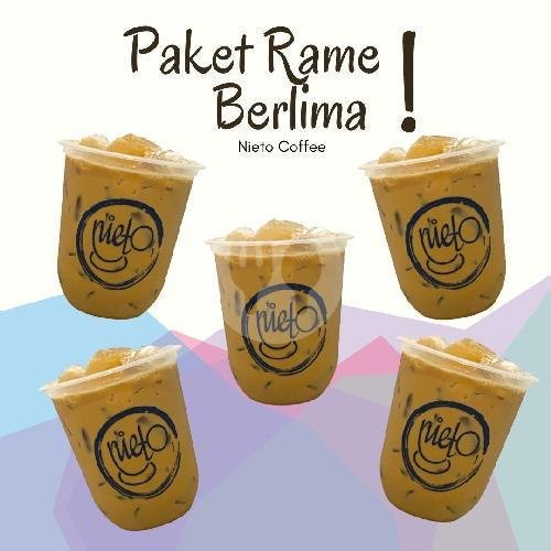 Creamy Ice Coffee Milk Nieto Gula Aren menu Nieto Coffee, Sukamaju